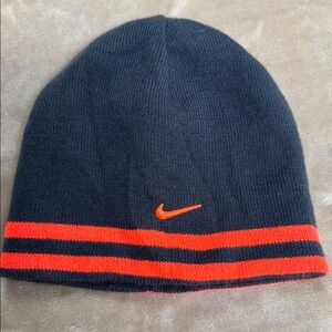 Nike Dark Gray Beanie with Orange Stripes